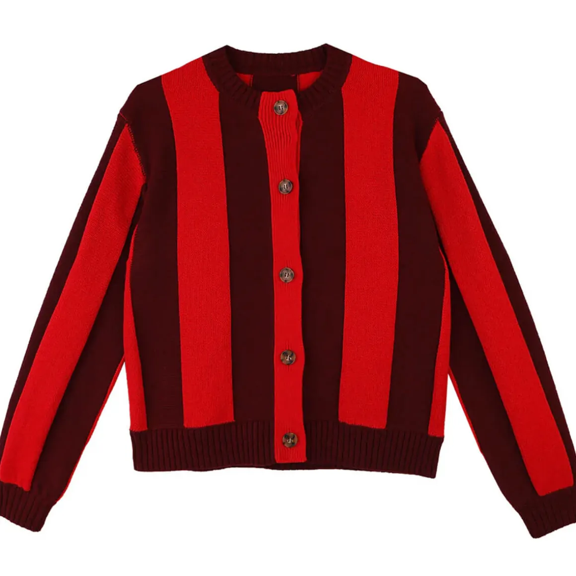 Ace Cardigan in Burgundy Stripe by L.F.Markey