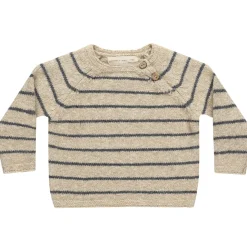 Ace Knit Sweater in Indigo Stripe by Quincy Mae