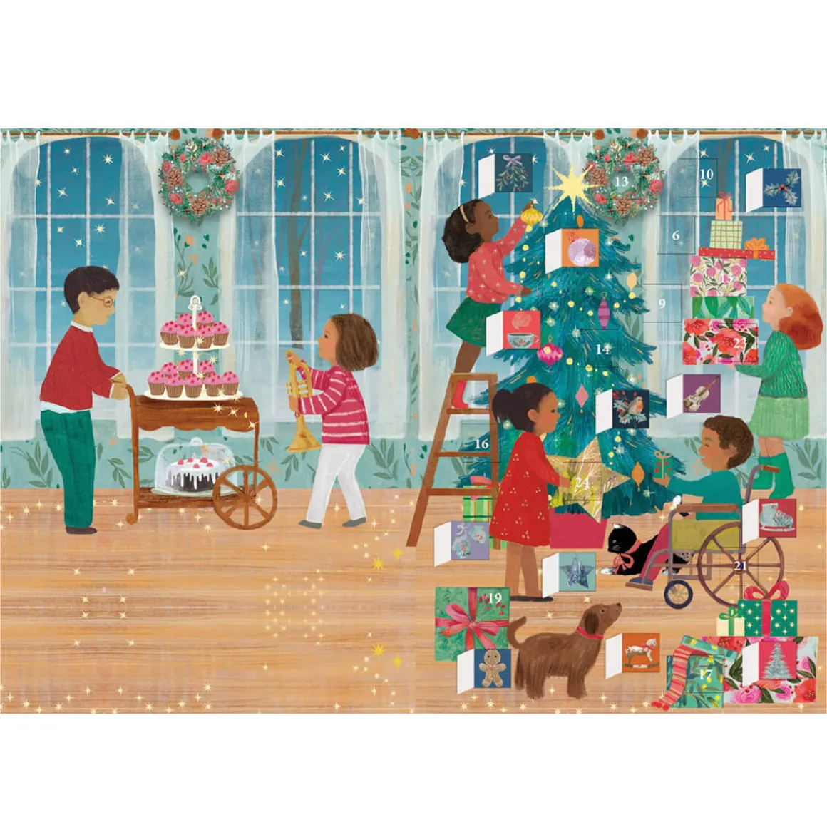 A Christmas Party Advent Calendar Greetings Card By Roger La Borde