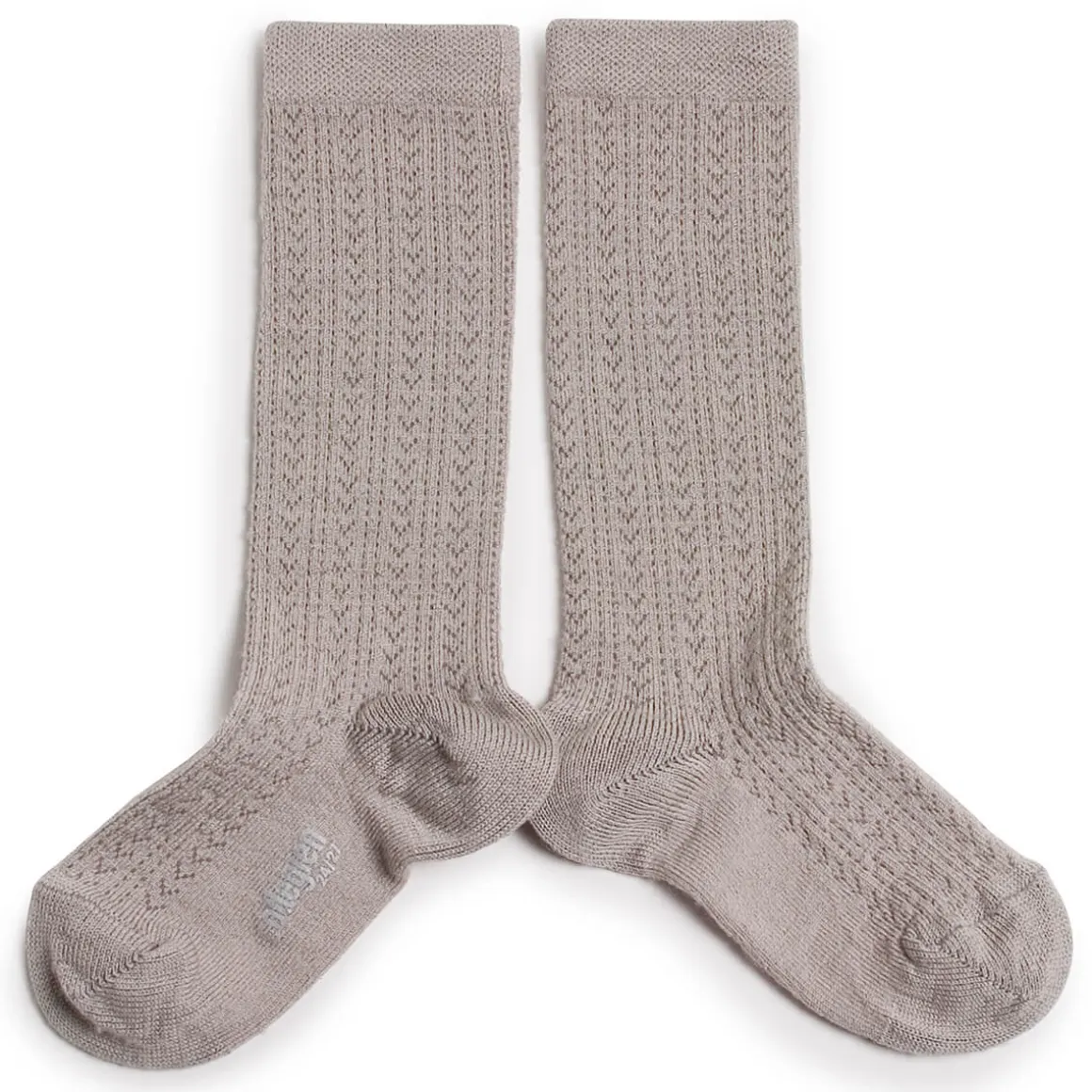 Adele Pointelle Merino Wool Knee High Socks in Jour de Pluie by Collegien