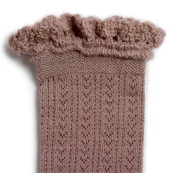 Adeline Pointelle Merino Wool Knee High Socks in Praline by Collegien