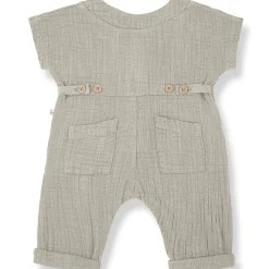 Adriano Short Sleeve Overall in Beige by 1+ in the Family - Last Ones In Stock - 6-12 Months