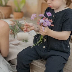 Adriano Short Sleeve Overall in Anthracite by 1+ in the Family - Last One In Stock - 12 Months