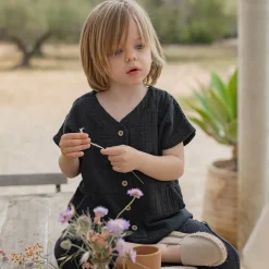 Adriano Short Sleeve Overall in Anthracite by 1+ in the Family - Last One In Stock - 12 Months