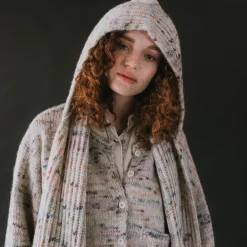 Adult Bwelog Hooded Scarf in Jewel Speckle by Mabli