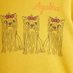 Agatha Dog Long Sleeve Tee in Yellow by Mini Rodini