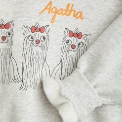 Agatha Dog Sweatshirt in Grey Melange by Mini Rodini