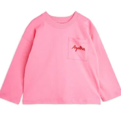 Agatha Embroidered Long Sleeve Tee in Pink by Mini Rodini