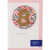 Age 8 Badge Greetings Card in Wiltshire Pink Liberty Print by The Charming Press