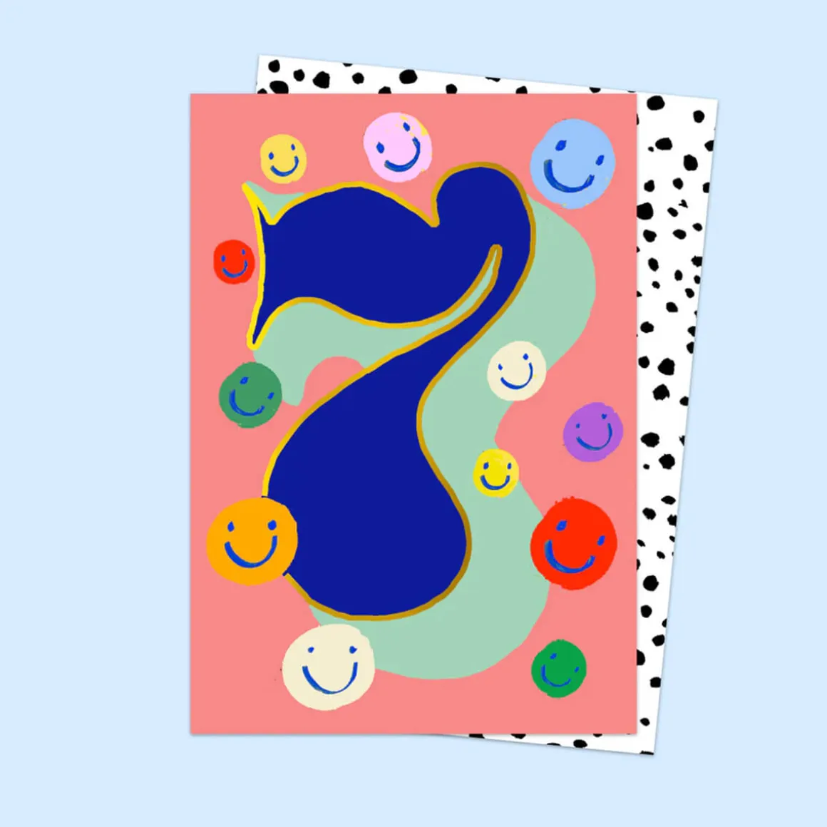 Age 7 Birthday Smiles Greetings Card by Eleanor Bowmer