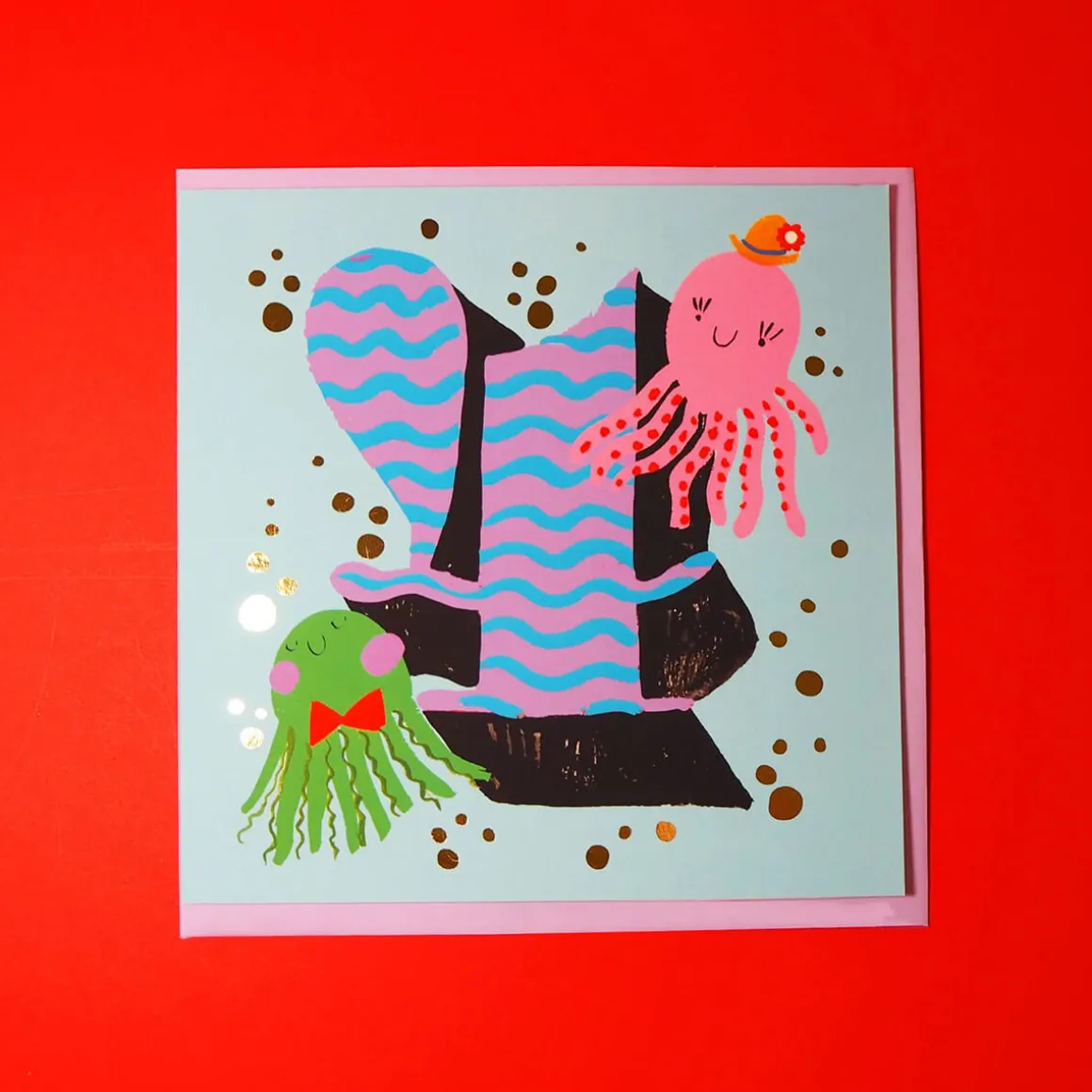 Age 4 Birthday Square Greetings Card by Eleanor Bowmer
