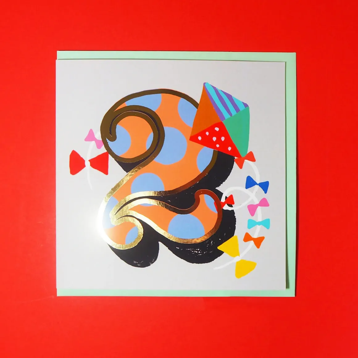 Age 2 Birthday Square Greetings Card by Eleanor Bowmer