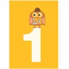 Age 1 Owl Greetings Card by Dicky Bird