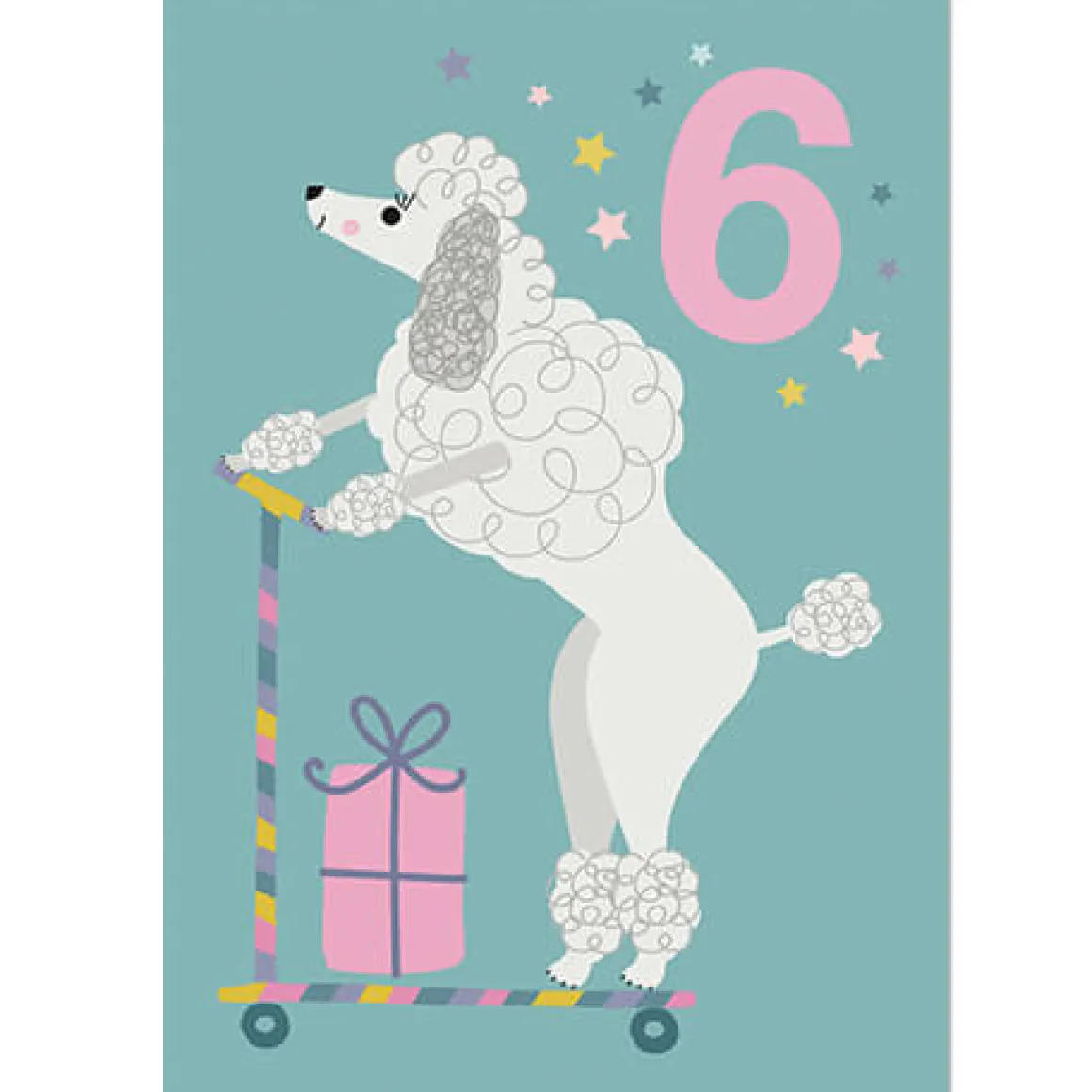 Age 6 Poodle Greetings Card by Mifkins