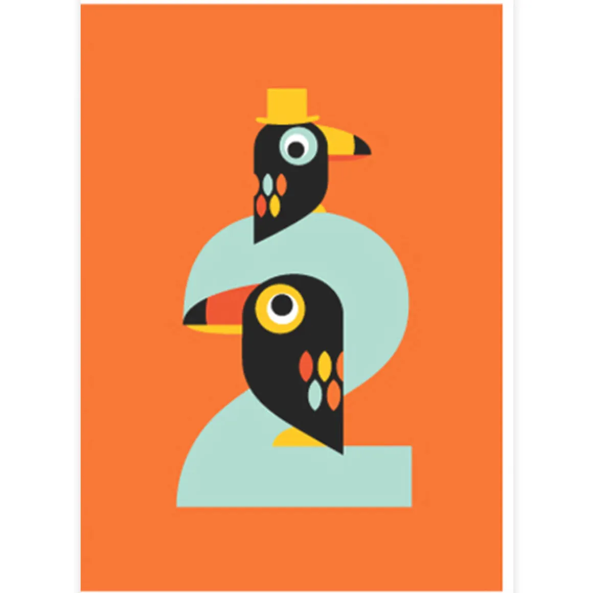 Age 2 Toucans Greetings Card by Dicky Bird
