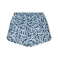 Aiden Printed Board Shorts in Ocean Blue / Sky by Liewood