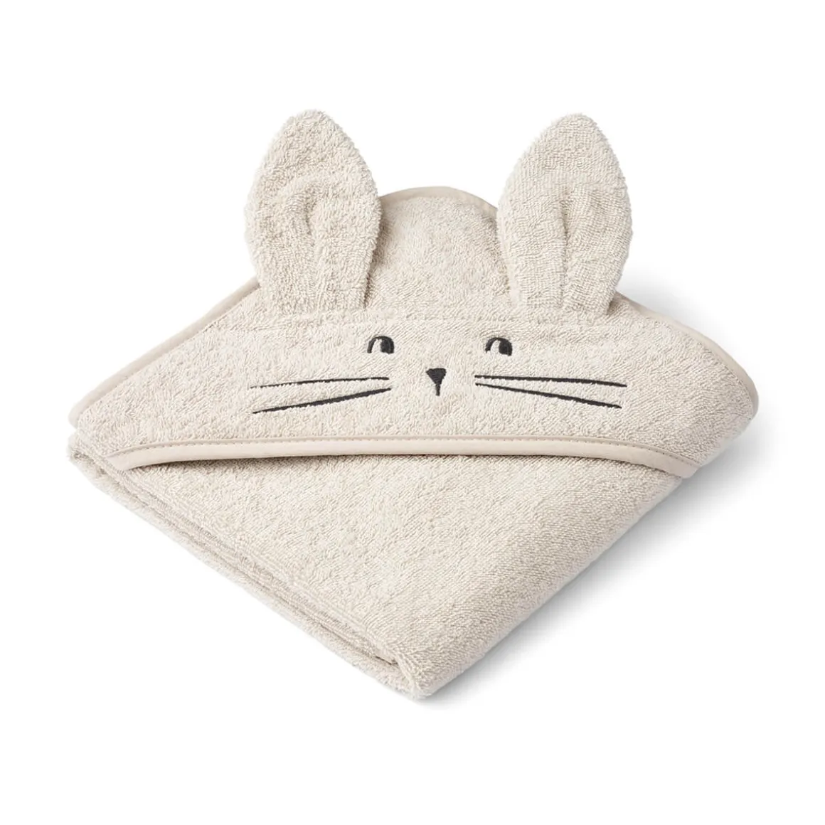 Albert Rabbit Hooded Baby Towel in Sandy by Liewood
