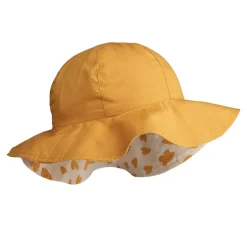 Amelia Reversible Sun Hat in Hearts Sandy / Yellow Mellow by Liewood