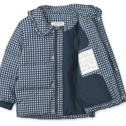 Anemone Puffer Down Jacket in Check Classic Navy / Dark Sandy by Liewood