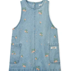 Angelica Denim Dress in Peach / Light Blue Denim by Liewood