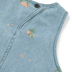 Angelica Denim Dress in Peach / Light Blue Denim by Liewood