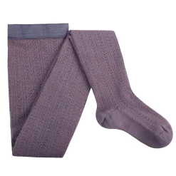 Angelique Pointelle Merino Wool Tights in Glycine du Japon by Collegien