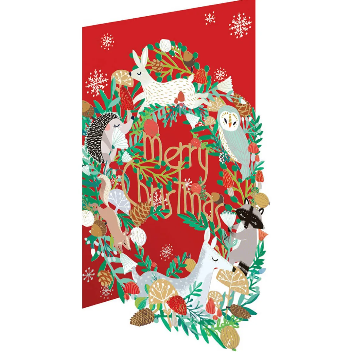 Animal Wreath Laser Cut Christmas Greetings Card By Roger La Borde