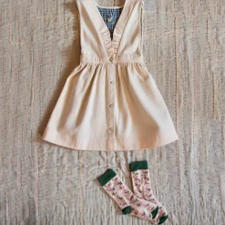 Apron Dress in Ivory Denim by Bonjour