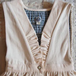 Apron Dress in Ivory Denim by Bonjour