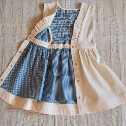Apron Dress in Ivory Denim by Bonjour