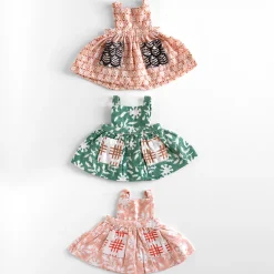 Apron Dress in Pink Domino by Polka Dot Club
