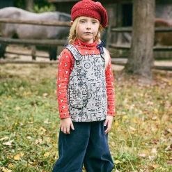 Apron Top in Seal Gray Medallion by Misha & Puff - Last Ones In Stock - 2-6 Years