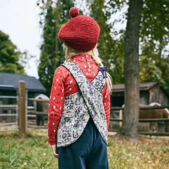 Apron Top in Seal Gray Medallion by Misha & Puff - Last Ones In Stock - 2-6 Years