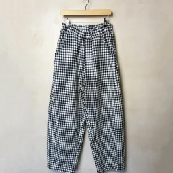 Arc Pants in Navy Gingham by Le Bon Shoppe
