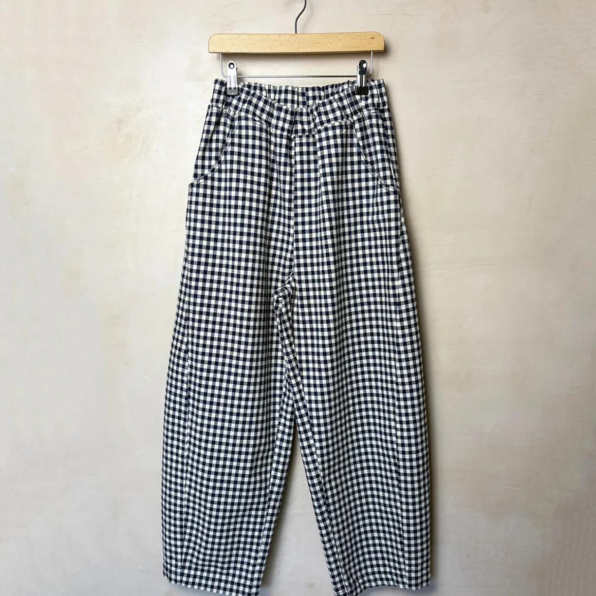 Arc Pants in Navy Gingham by Le Bon Shoppe