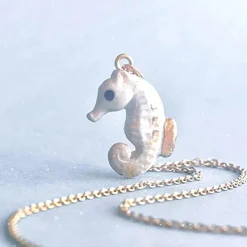 Arctic Seahorse Ceramic Pendant by Camp Hollow