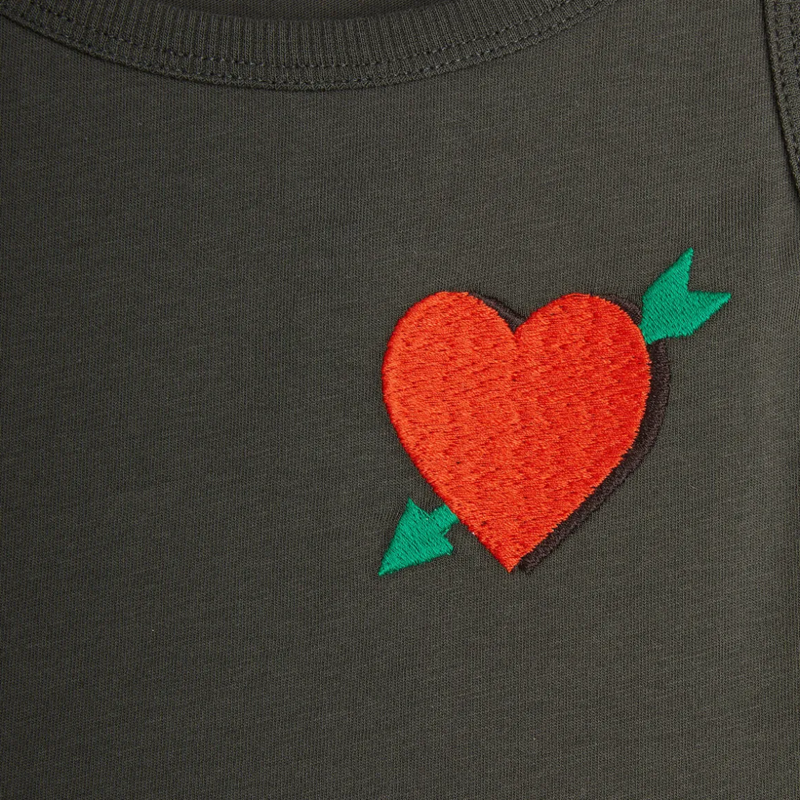 Arrowed Heart Embroidered Tank Dress by Mini Rodini