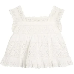Ava Blouse in White by Little Cotton Clothes - Last Ones In Stock - 4-7 Years