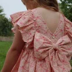 Ava Bow Dress in Lacy Pink by Konges Slojd