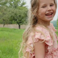 Ava Bow Dress in Lacy Pink by Konges Slojd