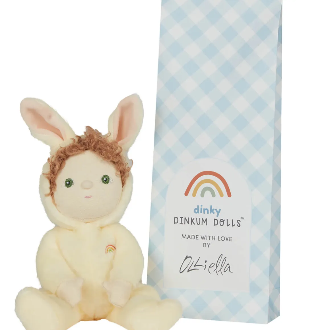 Babbit Bunny Dinky Dinkum Fluffle Family Doll in Buttercream by Olli Ella
