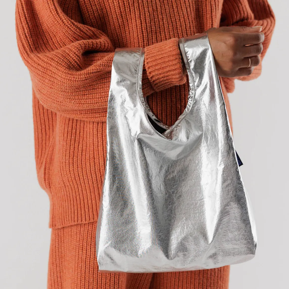 Baby Bag in Metallic Silver by Baggu