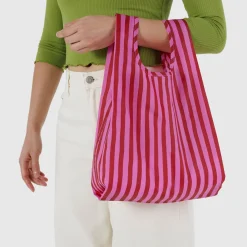 Baby Bag in Pink and Red Painted Stripe by Baggu