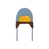 Baby Colour Block Ear Flap Beanie in Warm Blue / Brown by Tinycottons
