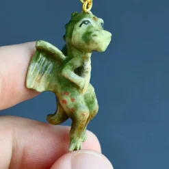 Baby Dragon Ceramic Pendant by Camp Hollow