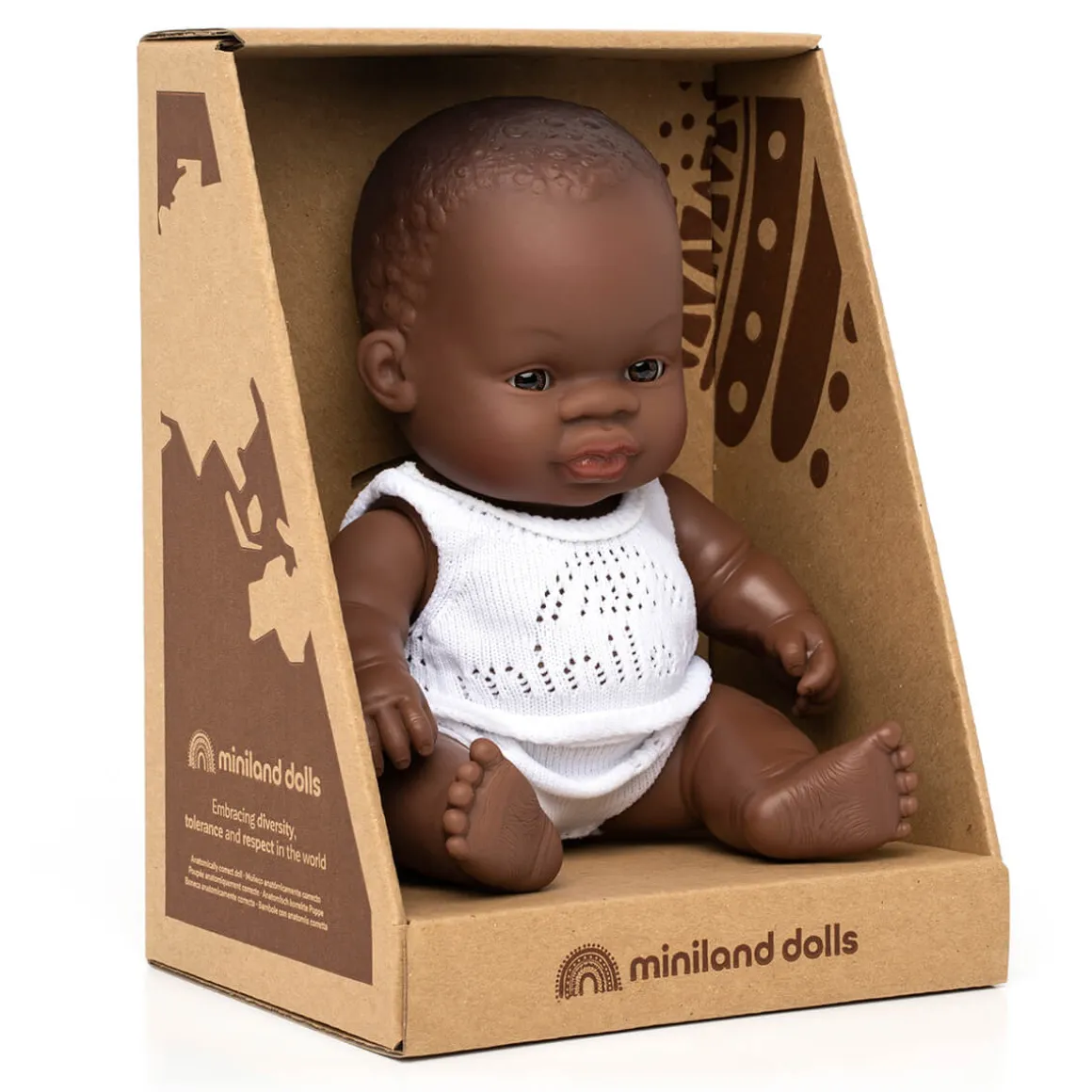 Baby Girl Doll (21cm African) by Miniland