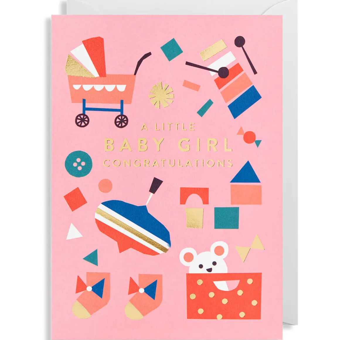 Baby Girl Greetings Card by Ekaterina Trukan for Lagom Design