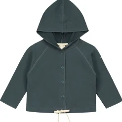 Baby Hooded Cardigan in Blue Grey by Gray Label