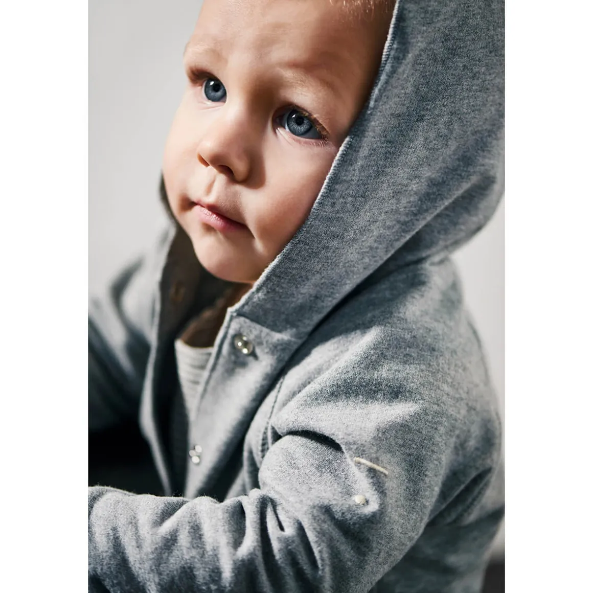 Baby Hooded Cardigan in Grey Melange by Gray Label - Last Ones In Stock - 0-6 Months