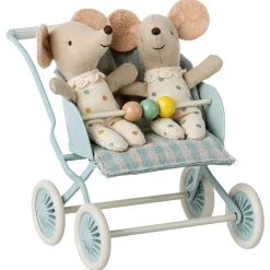 Baby Mice Stroller in Mint by Maileg